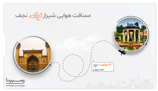 مسیر هوایی شیراز به نجف مسیر هوایی شیراز به نجف